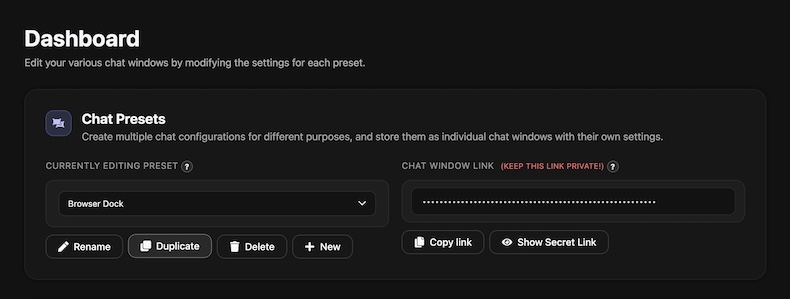 Duplicating a Chat Feed in the Dashboard